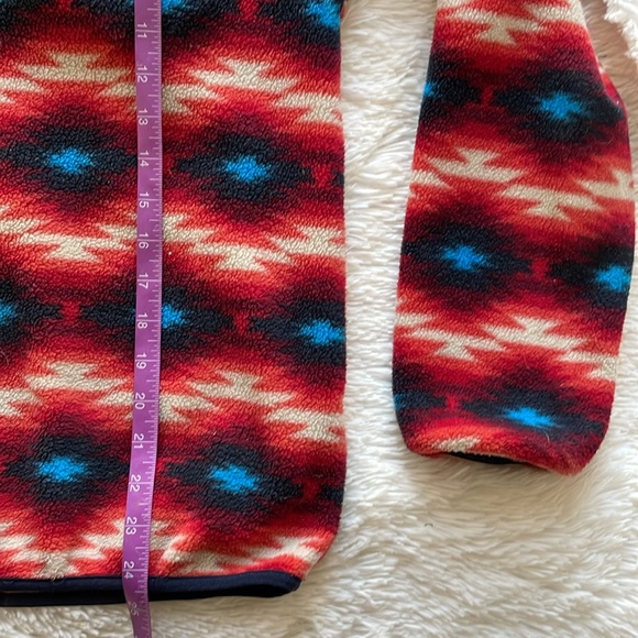 Patagonia Women’s Small Wild Desert Synchilla Fleece Pullover Red Aztec Print - Picture 7 of 8